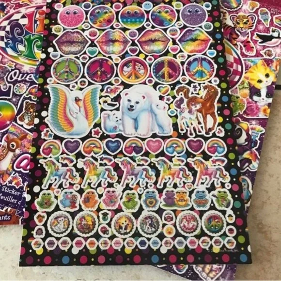 LISA FRANK Iconic Stickers Over 600 little stickers booklet - Picture 2 of 5